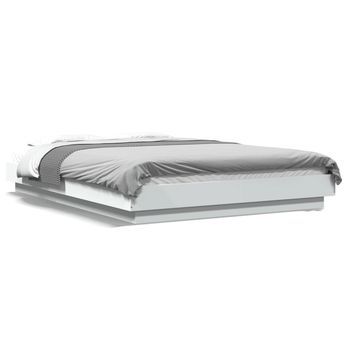 Estructura De Cama Con Led Madera Ingeniería Blanco 120x200 Cm Vidaxl