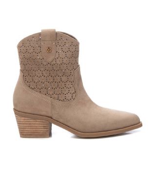 Xti para mujer. 14388503-TAUPE Botines de piel 143885 taupe (40), 5 a 8cm, Cremallera, Casual