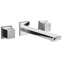 grifo mezclador empotrado de lavabo de laton con 3 agujeros para grifo plateado pailon