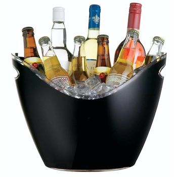 Barcraft Cubo Enfriador De Bebidas, Acrílico, Negro, 22 L