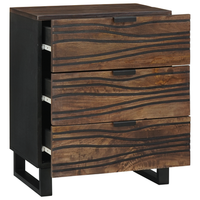 mesita de noche  mesilla de noche  cabinete de noche 50x33x60 cm madera maciza de mango y madera compensada cfw10575