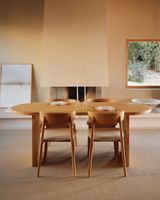 mesa de comedor ovalada de madera 200 cm