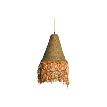 Lampara techo yute hierro 44x44x67 natural