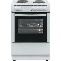 essentials cfse60w17 60 cm electric cooker - white white