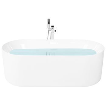 Bañera Independiente Moderna Ovalada De Acrílico Con Sistema Antidesbordamiento 1690 X 810 Mm Blanco Ipias