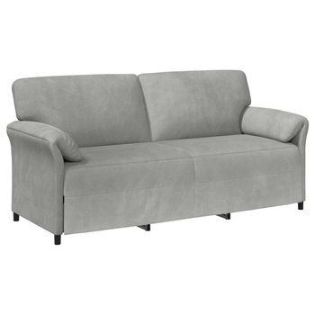 Sofá De 3 Plazas Gris Claro 198 X 83 X 95 Cm Terciopelo Vidaxl
