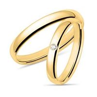 alianza de oro 14 quilates con diamante