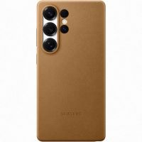 samsung funda de cuero vegano marron para galaxy s25 ultra