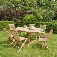 salon de jardin de madera teca maciza extensible para 68 pers