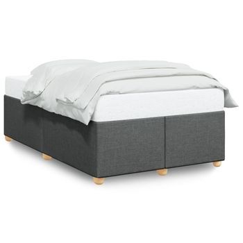 Cama De Matrimonio | Cama De Adulto | Estructura De Cama Sin Colchón Tela Gris Oscuro 120x200 Cm