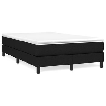 Cama Matrimonial | Cama Para Adultos | Estructura De Cama Box Spring Tela Negro 120x200 Cm