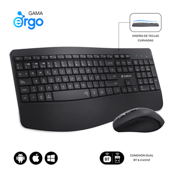 TECLADO + RATON SUBBLIM COMBO DUAL PROWAVE NEGRO INALAMBRICO