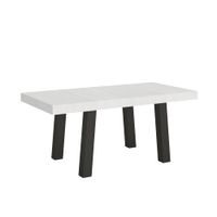 mesa extensible 90x200460 cm efecto madera fresno blanco hierro