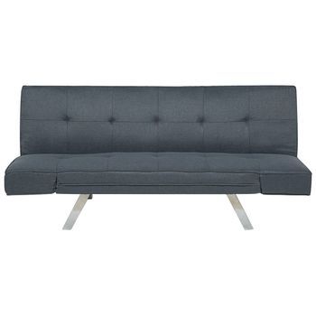 Sofá Cama 3 Plazas Tapizado Azul Oscuro Sin Apoyabrazos Moderno Bristol Ii
