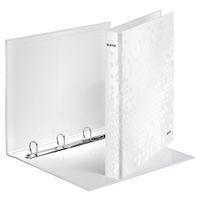 leitz 4242 wow carpeta de anillas con 4 anillas en d blanco metalizado