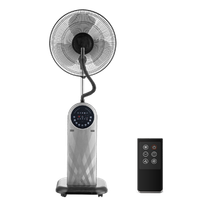 aigostar forest mist - ventilador de pie oscilante con nebulizador de agua mando a distancia funcion ionizador de aire pantalla led temporizador 95w 3 modos y velocidades color negro
