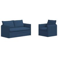 juego de sofa 2 pcs azul 156 x 82 x 85 cm tela vidaxl