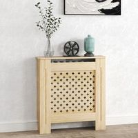 cubre radiador de mdf melamina de madera homcom 78x19x82 cm roble