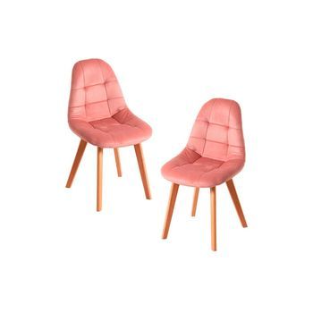 Pack 2 Sillas Kelen Terciopelo De Terciopelo 84*50*38 Cm - Rosa