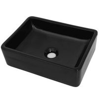 lavabo de bano moderno  lavabo de ceramica rectangular negro 41x30x12 cm