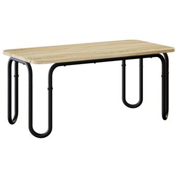 Mesa De Centro 79,5x40x36 Cm Acero - Marrón