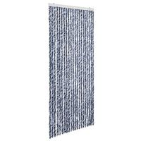 cortina mosquitera  mosquitera azul y blanco chenilla 90x200 cm