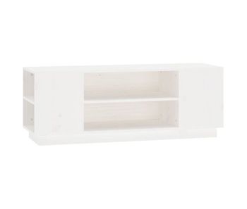 Mueble de tv madera maciza de pino blanco 110x35x40,5 cm
