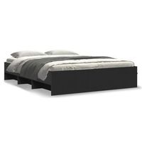 cama de matrimonio  cama de adulto  estructura de cama madera de ingenieria negra 160x200 cm