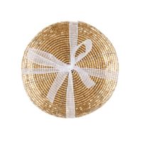 set de 4 posavasos de cuentas doradas