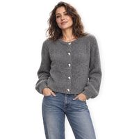 only chaqueta de punto amber cardigan - medium grey melange para mujer