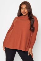 yours top canale naranja tostado con vuelo mujer curvy y tallas grandes yours