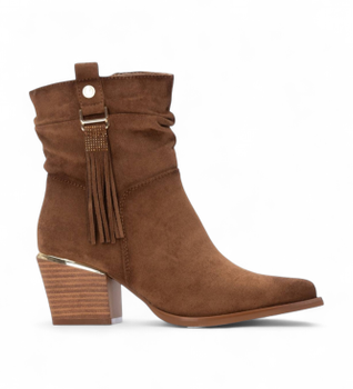 Xti para mujer. 14446102-CAMEL Botines 144461 marrón (37), 3 a 5cm, Cremallera, Casual