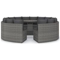 set de sofas de jardin 9 piezas y cojines ratan sintetico gris vidaxl