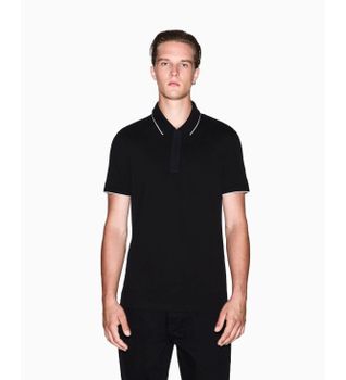 A|X Armani Exchange para hombre. XM001285AF10366UC001 Polo Ideal (S), Negro, Casual, Algodón, Manga corta