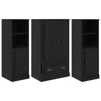 aparador alto 3 uds roble negro 132 x 355 x 1035 cm vidaxl