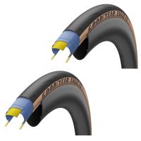 goodyear eagle f1 road tyre twin pack - 700c x 25mm - tan