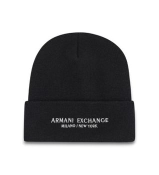 A|X Armani Exchange para hombre. XM001637AF16950UC001 Gorro Milano ASV negro (OSFA), Casual, Poliéster