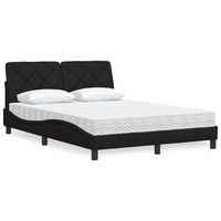 vidaxl cama con colchon tela negro 140x190 cm