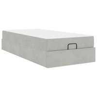 cama individual  cama para adulto  estructura de cama con colchon 2 pcs gris claro terciopelo