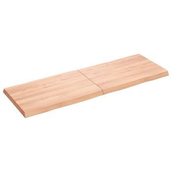 Tablero Mesa | Tablero Escritorio Madera Tratada Borde Natural Marrón 120x40x(2-4)cm