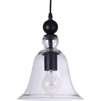 lampara colgante edison pantalla copa de cristal acero de carbono transparente