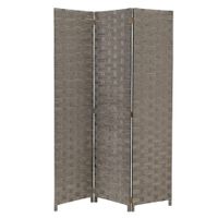 biombo de papel trenzado gris de 120x175 cm