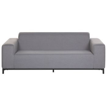 Sofá 3 Plazas De Poliéster Gris Negro Patas Metal Interior Exterior Rovigo