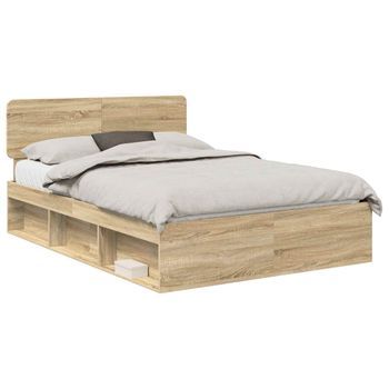 Cama Matrimonial | Cama Para Adulto | Estructura De Cama Sonoma 140 X 200 Cm Madera De Pino Macizo