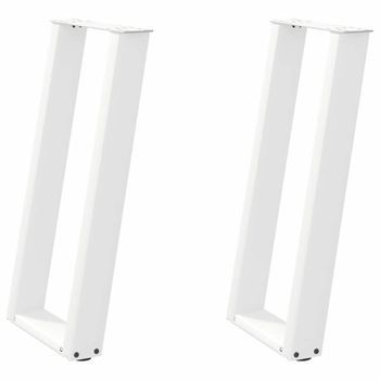 Patas De Mesa Consola Forma U 2 Uds | Patas Para Mesa Acero Blanco 28x(72-73) Cm