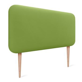 Dhome Cabecero Tapizado Liso Redondeado Polipiel Con Patas Para Pared Acústicos Cabeceros Absorbentes Cabezal Cama Dormitorio (verde, 80cm)