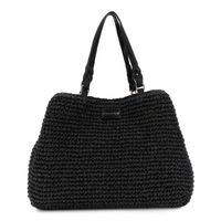 bolso bandolera de crochet tejido a mano con cierre magnetico y mosqueton black
