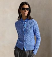 polo ralph lauren para mujer 211971868009 cardigan de algodon en punto de ochos azul xs casual clasico manga larga