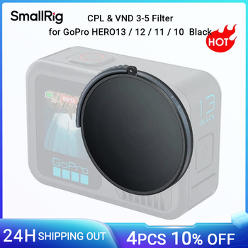 Filtro SmallRig CPL y VND 3-5 para GoPro HERO13 / 12 / 11 / 10 Negro, Vidrio óptico, Reducción de la exposición de la cámara -4942