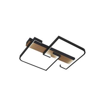 Plafón Led 76w 8360lm 3000-6500k 45cm Negro/madera Regulable Serie Frondella
